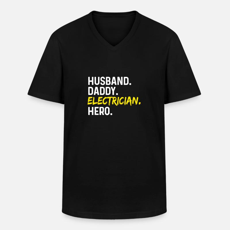 Ehemann Daddy Electricia Held - Männer-T-Shirt mit V-Ausschnitt - Schwarz