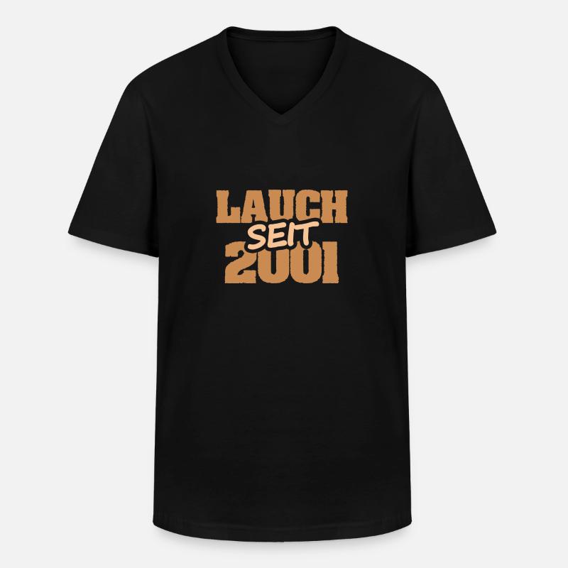 2001 - Männer-T-Shirt mit V-Ausschnitt - Schwarz