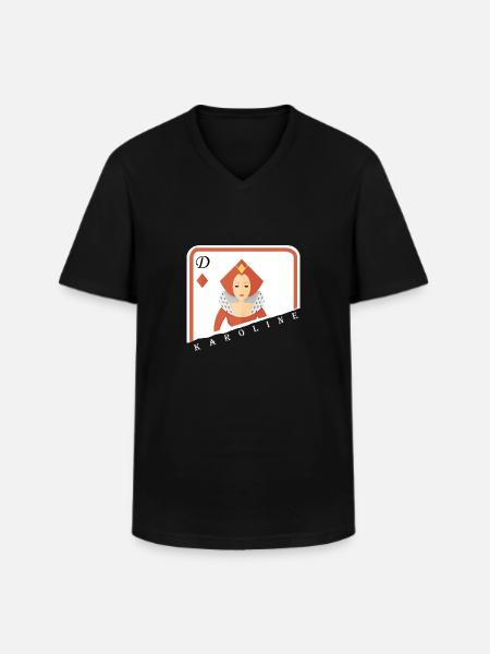 Karoline lady card game! - Men's V-Neck T-Shirt - black