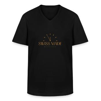 Watch Lover - Men's V-Neck T-Shirt - black - Front - AI Model Male 178 dark (178cm)