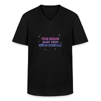 Five Drinks Away from Bisexual Bi LGBTQ Bi Pride - Men's V-Neck T-Shirt - black - Front - AI Model Male 178 dark (178cm)