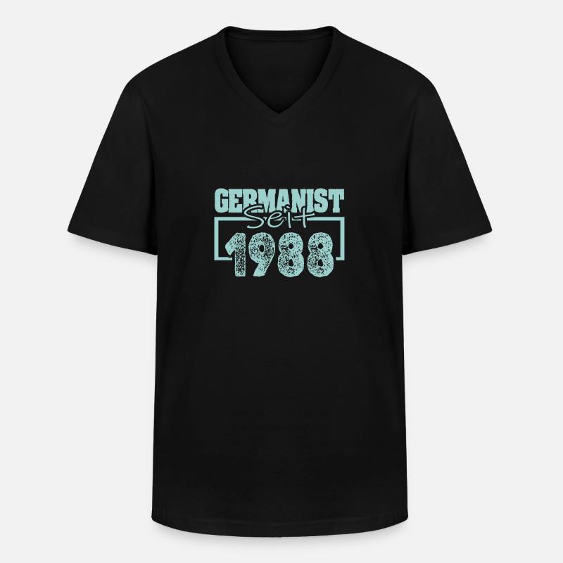Germanist 1988 - Männer-T-Shirt mit V-Ausschnitt - Schwarz