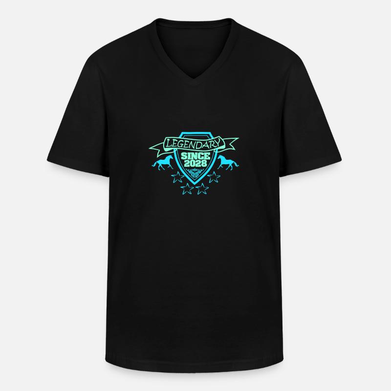 2028 - Männer-T-Shirt mit V-Ausschnitt - Schwarz