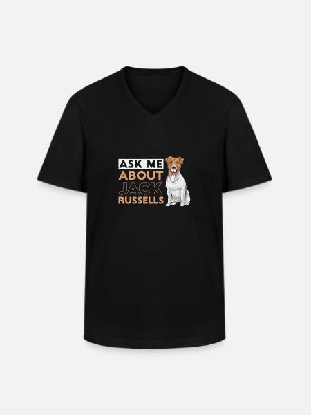 Jack Russell Terrier - Men's V-Neck T-Shirt - black