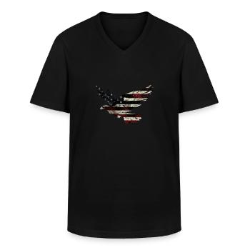 American Flag Eagle Silhouette American Heritage 4 - Männer-T-Shirt mit V-Ausschnitt - Schwarz - Vorne - AI Model Male 178 dark (178cm)