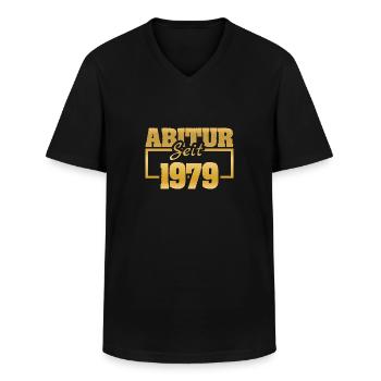 Diplômé(e) de 1979 - T-shirt col V Homme - noir - Devant - AI Model Male 178 dark (178cm)