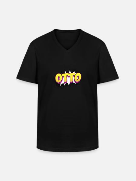 Otto Custom Name Comic Book Style Pop Art, Otto - Men's V-Neck T-Shirt - black
