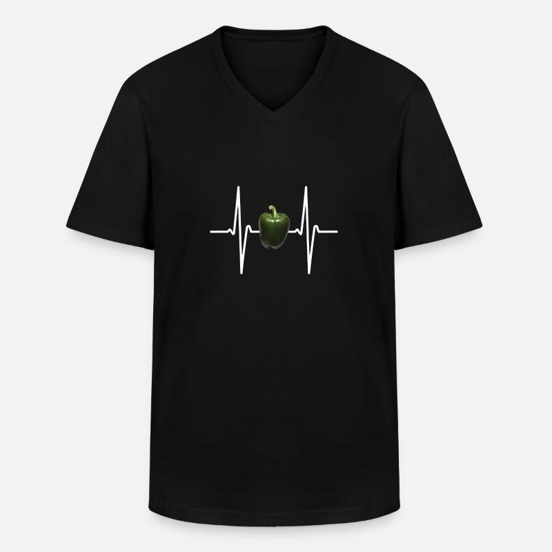 Paprika Geschenk - Männer-T-Shirt mit V-Ausschnitt - Schwarz