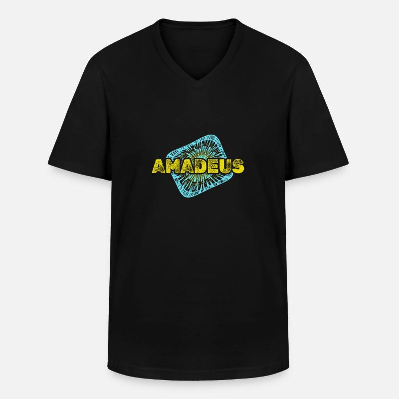 Freizeit Amadeus - Männer-T-Shirt mit V-Ausschnitt - Schwarz