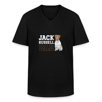 Jack Russell Terrier - Männer-T-Shirt mit V-Ausschnitt - Schwarz - Vorne - AI Model Male 178 dark (178cm)