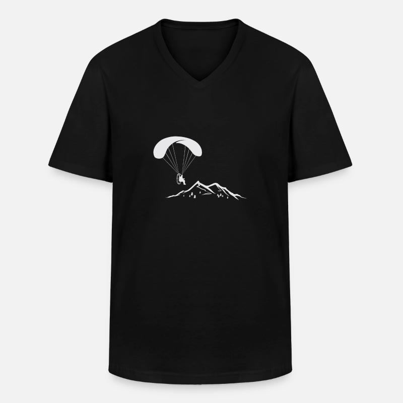 Motorschirm Motorisierter Gleitschirm - Männer-T-Shirt mit V-Ausschnitt - Schwarz