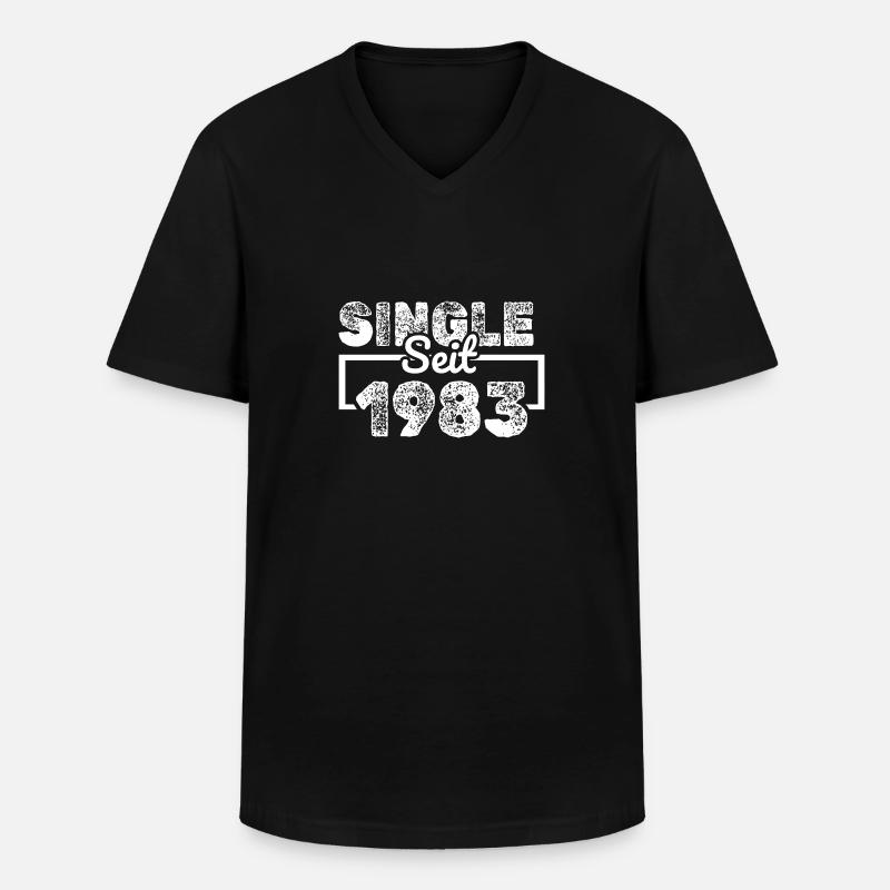 Single 1983 - Männer-T-Shirt mit V-Ausschnitt - Schwarz