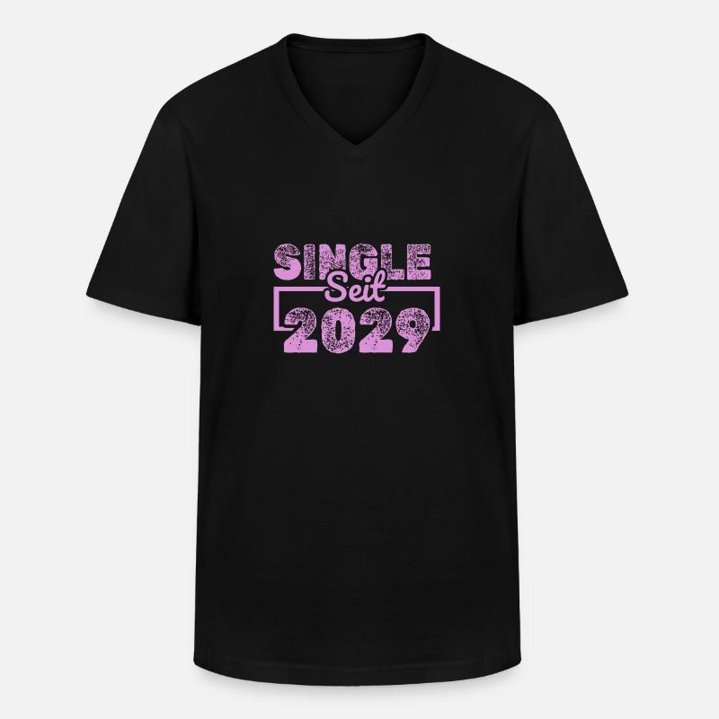 2029 - Männer-T-Shirt mit V-Ausschnitt - Schwarz