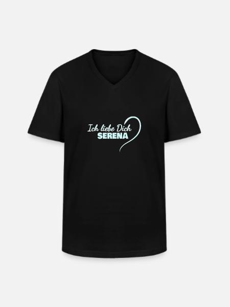 Aimez-vous, Serena - T-shirt col V Homme - noir