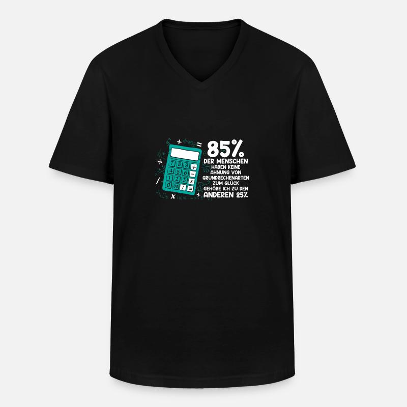 Mathe Mathematik Lehrer Rechner - Männer-T-Shirt mit V-Ausschnitt - Schwarz