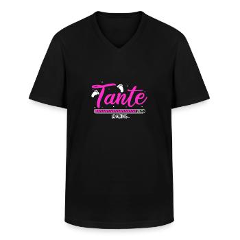 Tante Loading 2023 Babyankündigung Geburt Schwange - Männer-T-Shirt mit V-Ausschnitt - Schwarz - Vorne - AI Model Male 178 dark (178cm)