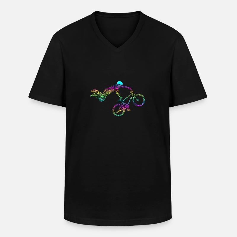 BMX - Männer-T-Shirt mit V-Ausschnitt - Schwarz