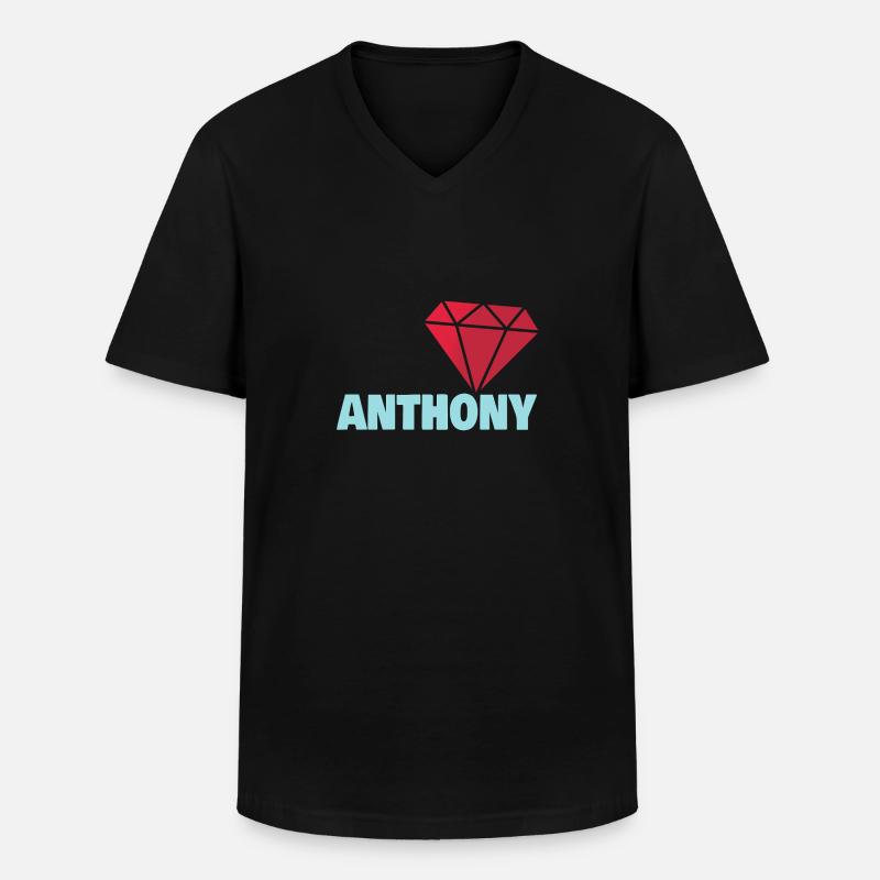 Anthony als Edel - Männer-T-Shirt mit V-Ausschnitt - Schwarz
