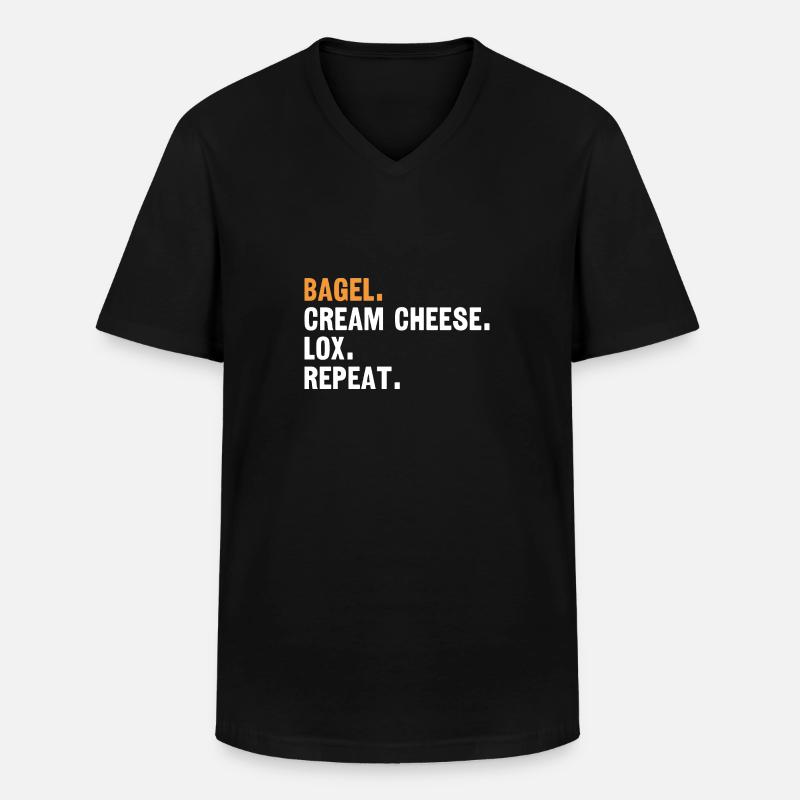 Bagel Spruch Geschenk - Männer-T-Shirt mit V-Ausschnitt - Schwarz