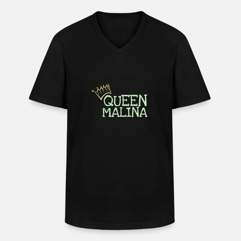 Vorname Malina - Männer-T-Shirt mit V-Ausschnitt - Schwarz