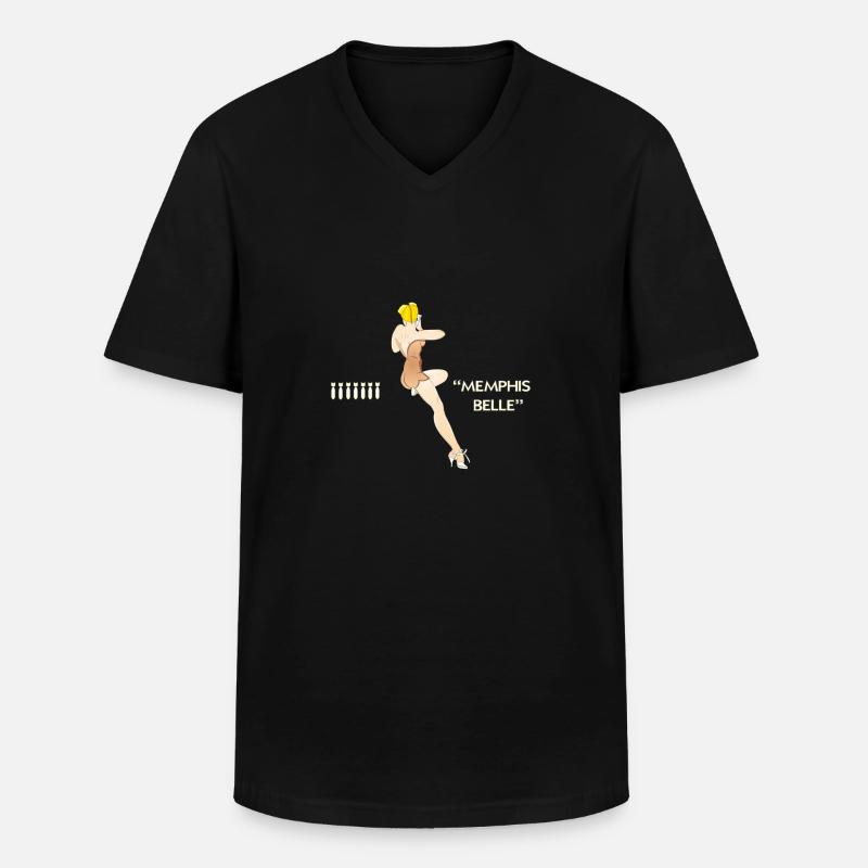 B17 MEMPHIS BELLE - Männer-T-Shirt mit V-Ausschnitt - Schwarz