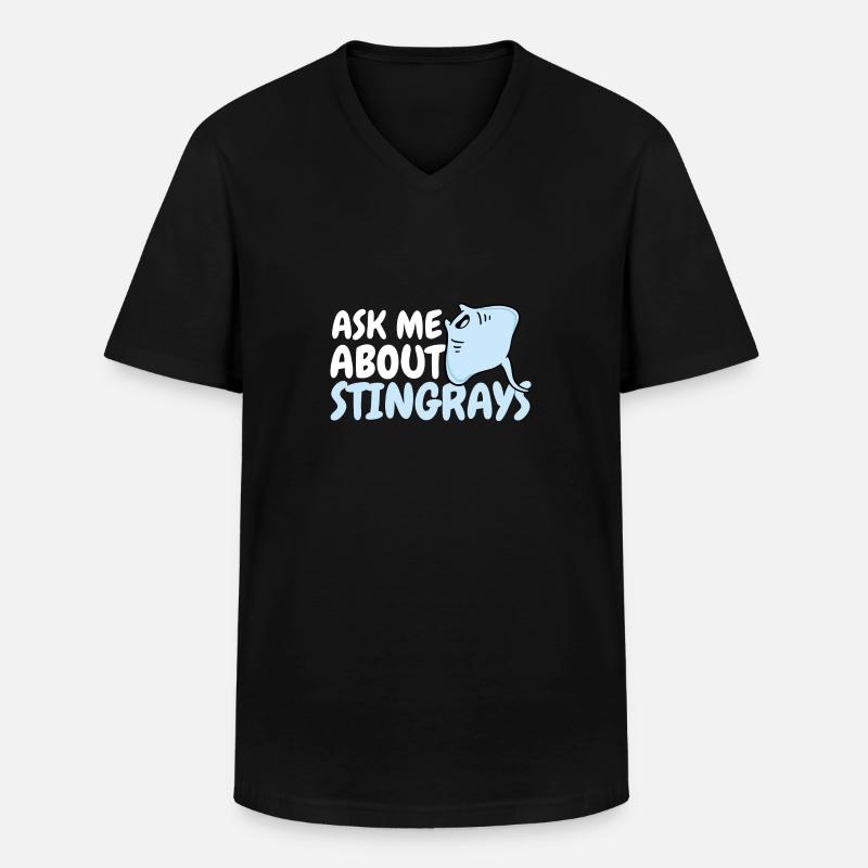 Stachelrochen Mantarochen Ozean Rochen - Männer-T-Shirt mit V-Ausschnitt - Schwarz