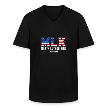 MARTIN LUTHER KING - T-shirt col V Homme - noir - Devant - AI Model Male 178 dark (178cm)