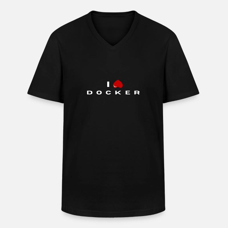 Ich hasse Docker - Männer-T-Shirt mit V-Ausschnitt - Schwarz