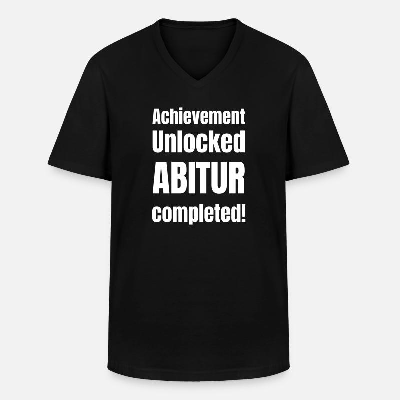 Achievement unlocked: Abitur completed! - Männer-T-Shirt mit V-Ausschnitt - Schwarz