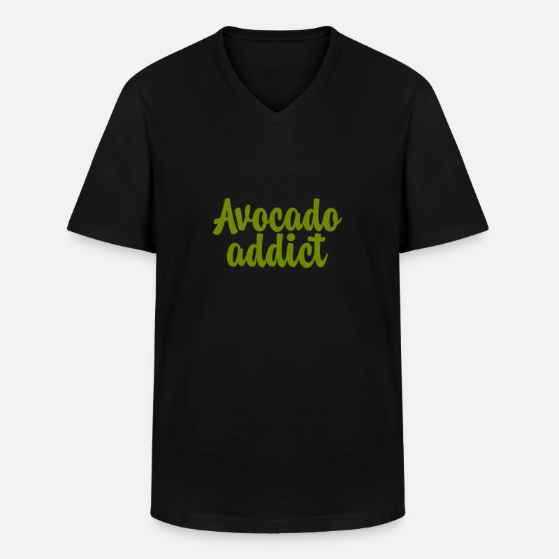 Avocado Addict - Männer-T-Shirt mit V-Ausschnitt - Schwarz