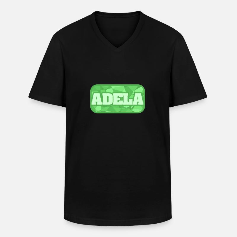 Adela - Männer-T-Shirt mit V-Ausschnitt - Schwarz