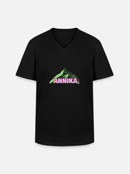 Mountaineering Annika - Men's V-Neck T-Shirt - black