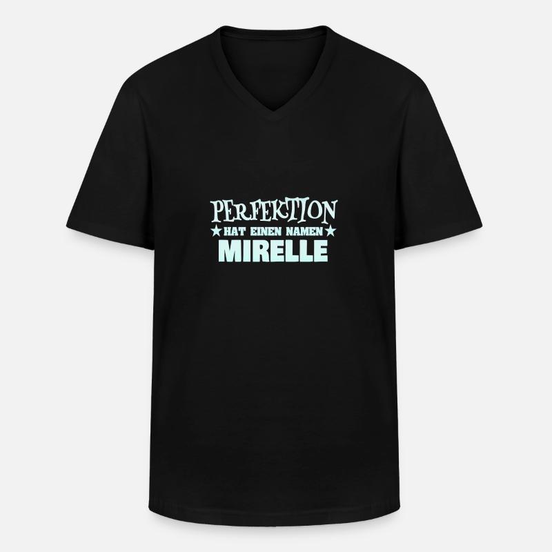 Mirelle - Männer-T-Shirt mit V-Ausschnitt - Schwarz