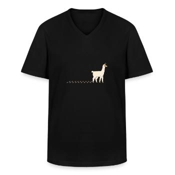 Niedliche Fußabdrücke mit watschelnden Pfoten aus - Männer-T-Shirt mit V-Ausschnitt - Schwarz - Vorne - AI Model Male 178 dark (178cm)