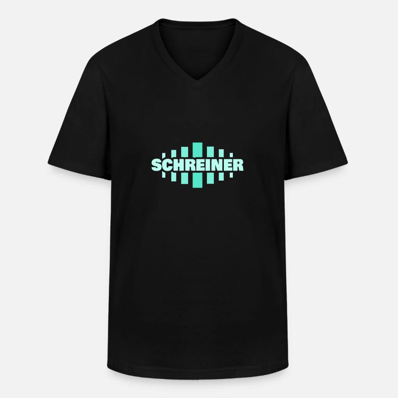 Schreiner - Männer-T-Shirt mit V-Ausschnitt - Schwarz