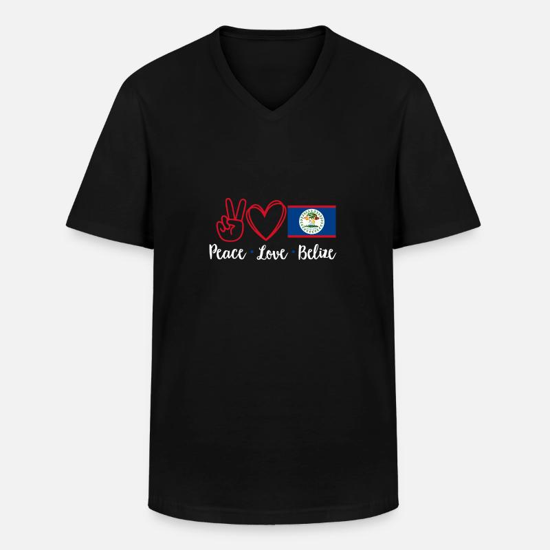 Belize Flagge Belizer - Männer-T-Shirt mit V-Ausschnitt - Schwarz