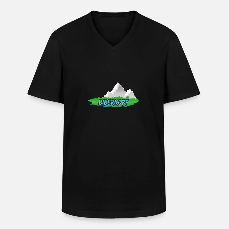 Biberkopf Biberkopf - Männer-T-Shirt mit V-Ausschnitt - Schwarz