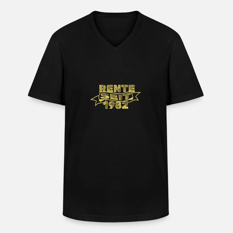 1982 1982 - Männer-T-Shirt mit V-Ausschnitt - Schwarz
