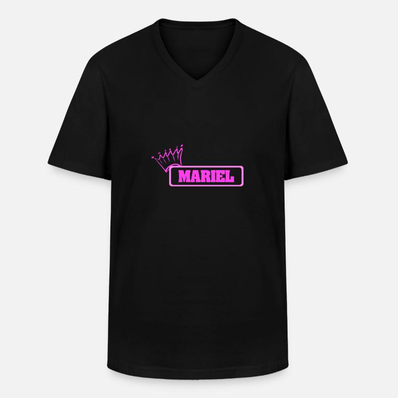 Mariel - Männer-T-Shirt mit V-Ausschnitt - Schwarz