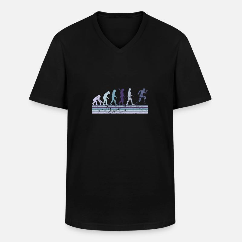 Evolution of Para Running - Männer-T-Shirt mit V-Ausschnitt - Schwarz