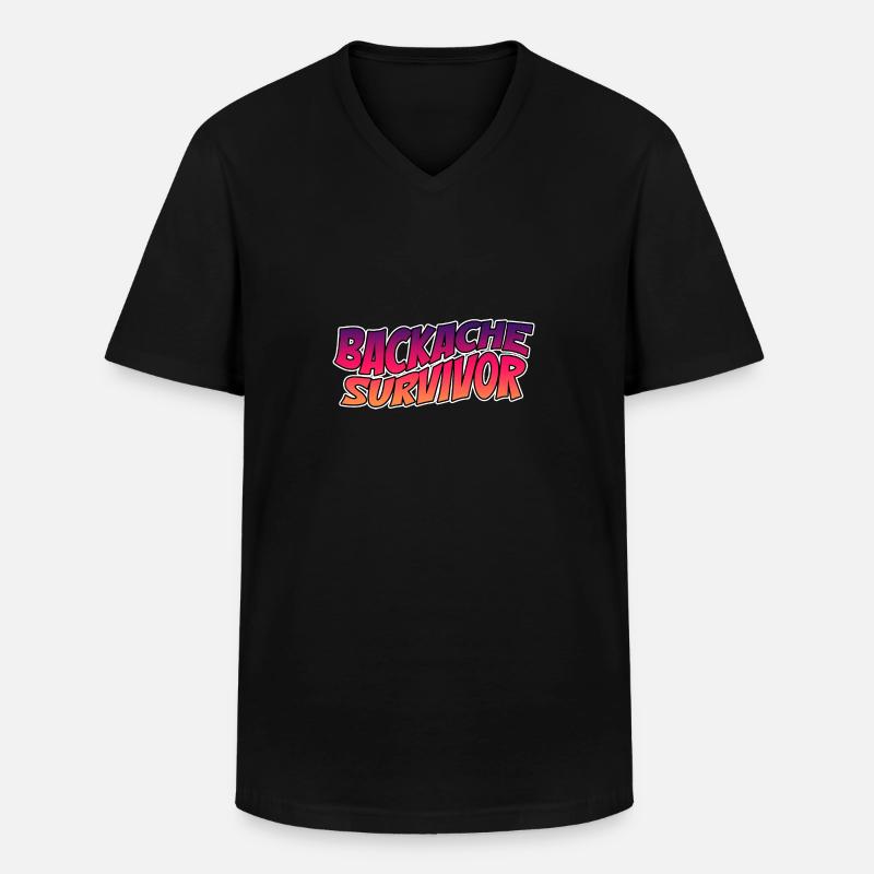 Backache Survivor 4 - Männer-T-Shirt mit V-Ausschnitt - Schwarz