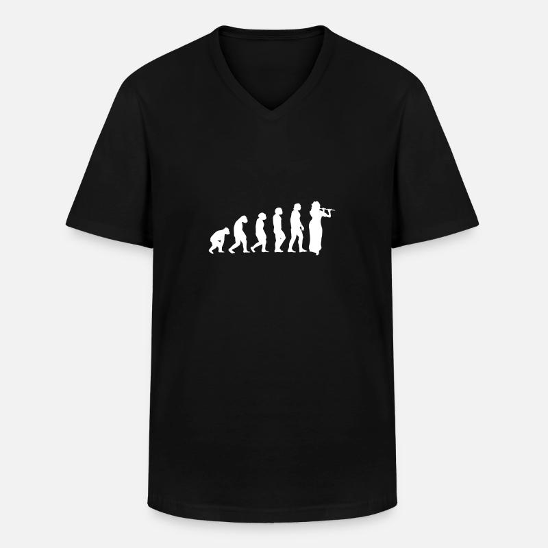 Clarinet Evolution - Men's V-Neck T-Shirt - black