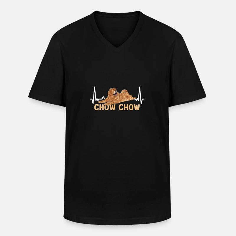 Chow Chow Hund - Männer-T-Shirt mit V-Ausschnitt - Schwarz