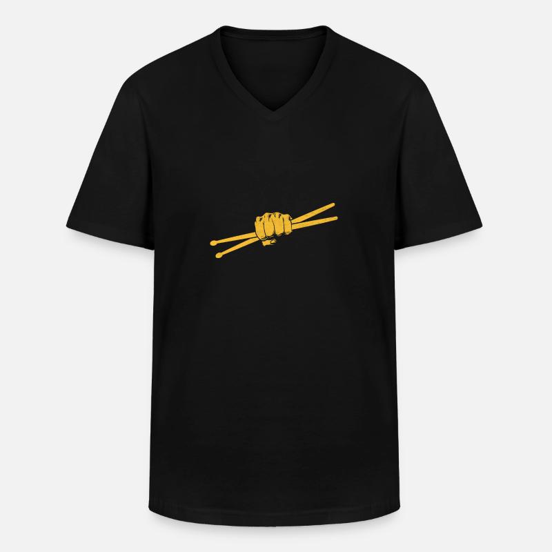 Drumstick Drummer Drum Drumming Drummers - Männer-T-Shirt mit V-Ausschnitt - Schwarz