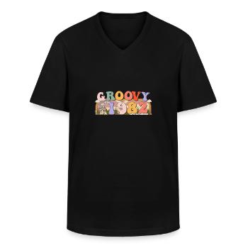 Groovy depuis 1982 Retro Hippie 41e anniversaire - T-shirt col V Homme - noir - Devant - AI Model Male 178 dark (178cm)