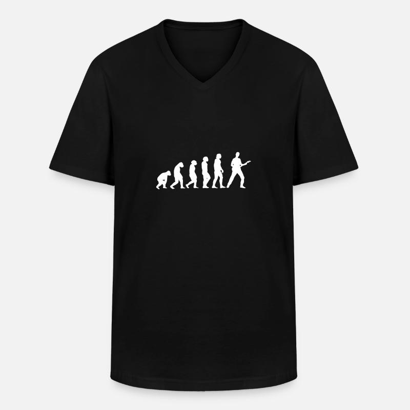 Évolution de la guitare - T-shirt col V Homme - noir