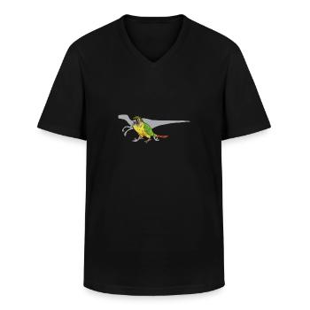 Molinasittich Papagei Vogel Sittich - Männer-T-Shirt mit V-Ausschnitt - Schwarz - Vorne - AI Model Male 178 dark (178cm)