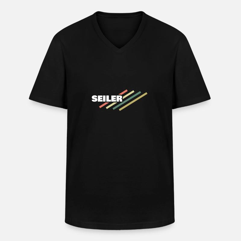 Seiler - Männer-T-Shirt mit V-Ausschnitt - Schwarz
