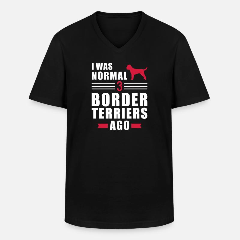 Border Terrier - Männer-T-Shirt mit V-Ausschnitt - Schwarz