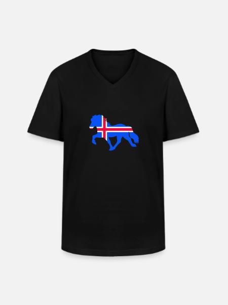 tölter flag iceland - Männer-T-Shirt mit V-Ausschnitt - Schwarz